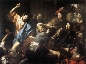 Christ Driving the Money Changers out of the Temple by Valentin De Boulogne