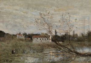 Ville d'Avray, un coin d'etang by Jean-Baptiste Camille Corot