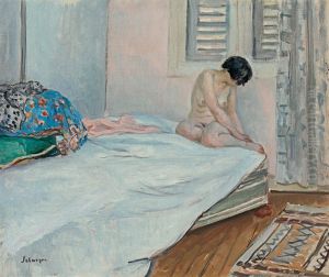 Nu assis au pied du lit, Le Cannet by Henri Lebasque