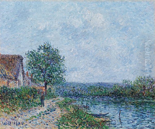 Bord de riviere, la Seine a Porte-Joie - view 1