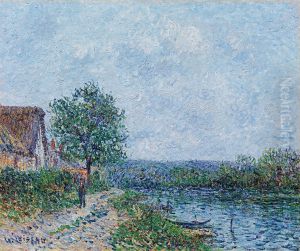 Bord de riviere, la Seine a Porte-Joie by Gustave Loiseau