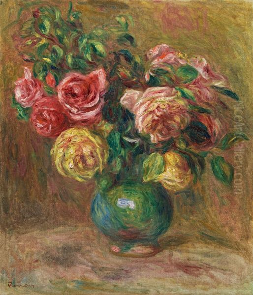 Roses in a gern vase - view 1