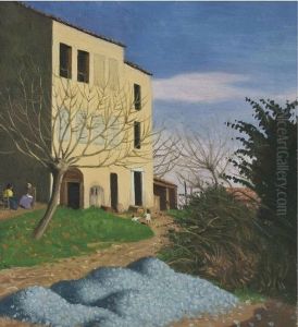 Maison au soleil, cailloux bleus