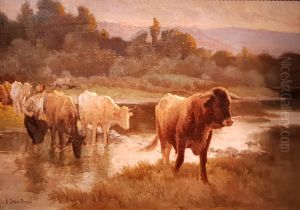 Le Gue a Salies by Edouard Debat-Ponsan