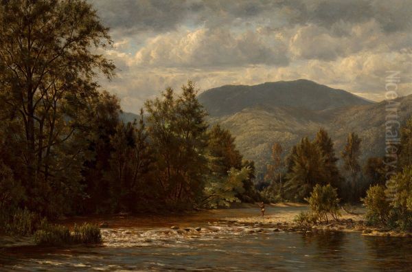 Fisherman in Stream - view 1