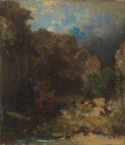 Sennerin im Gebirgswald - view 1