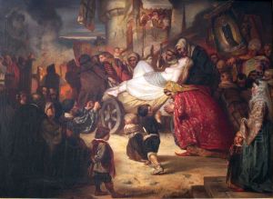 Junge Hexe, die zum Scheiterhaufen gefuhrt wird by Anselm Friedrich Feuerbach