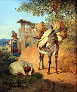 Esel, Hund und Treiber