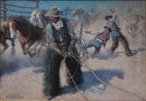 Roping Horses in the Corral