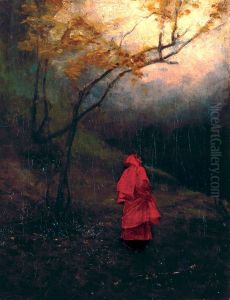 Samotna w parku by Wladyslaw Wankie