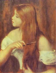 Young Girl Combing Her Hair by Pierre Auguste Renoir