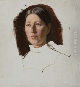 Portrait study of Anna Ancher for the painting Christmas Day 1900..