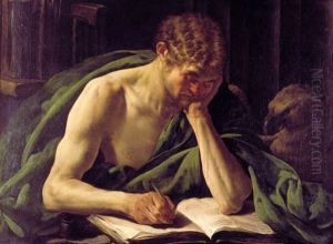 Saint John writing his Gospel