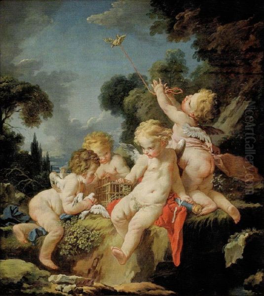 Putti with Birds - view 1