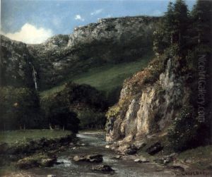 Stream in the Jura Mountains(The Torrent) by Gustave Courbet