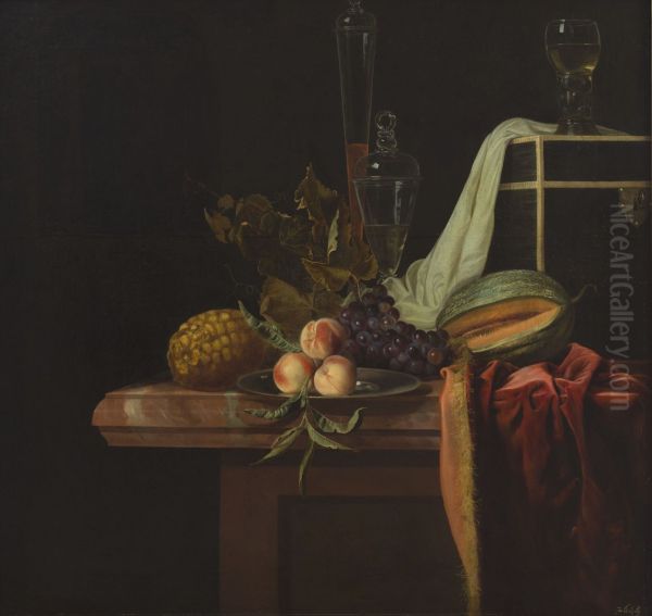 Stilleven met fruit en glas - view 1