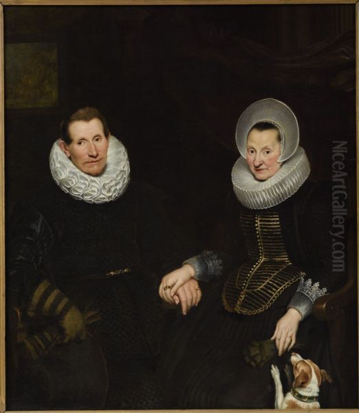 Portret van een echtpaar of moeder en zoon - view 1