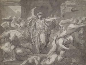 Le Christ Chassant Les Marchands Du Temple by Vincenzo Camuccini