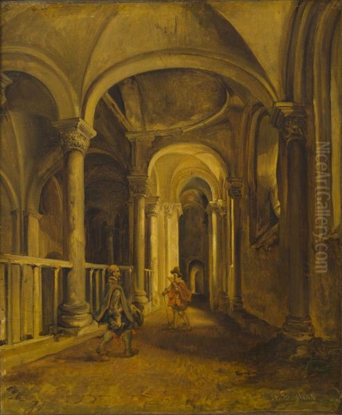 De galerij langs de westzijde van het westkoor in de Sint-Servaaskerk te Maastricht, naar het westen gezien - view 1