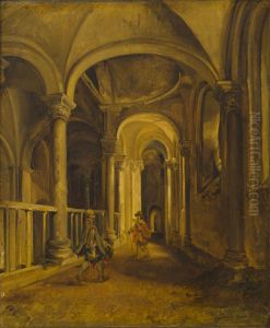 De galerij langs de westzijde van het westkoor in de Sint-Servaaskerk te Maastricht, naar het westen gezien