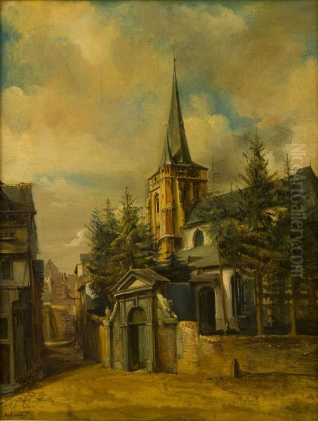 Gezicht op de voormalige St. Martinuskerk (zuidoostzijde) te Wyck-Maastricht naar het oosten - view 1