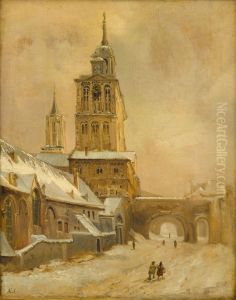De westbouw van de Sint-Servaaskerk en het klooster by Alexander Schaepkens