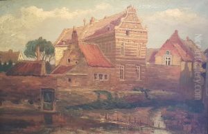 Gezicht op het voormalig Grauwzusterklooster by Guillaume Eberhard
