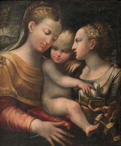 Madonna met kind en de H. Catharina (?) Madonna met kind en de H. Catharina (?)