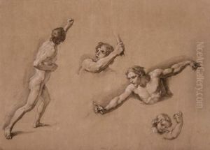 Studio Con Tre Figure Maschili E Unatesta Di Bambino by Vincenzo Camuccini