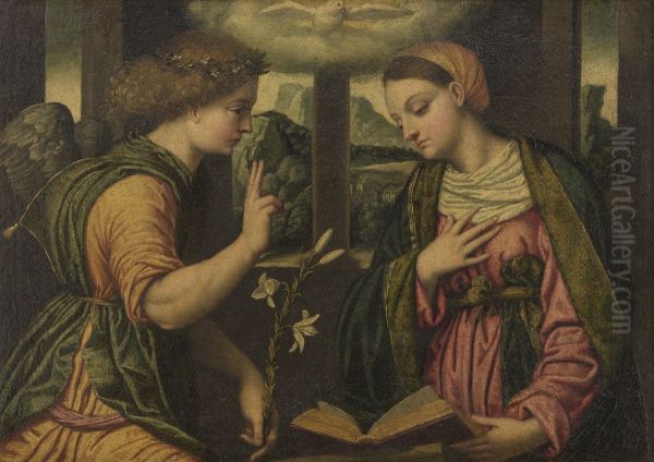 The Annunciation by Alessandro Bonvicino (Moretto da Brescia)
