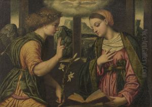 The Annunciation by Alessandro Bonvicino (Moretto da Brescia)