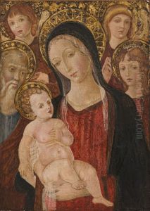 Madonna met heiligen en engelen by Matteo Di Giovanni
