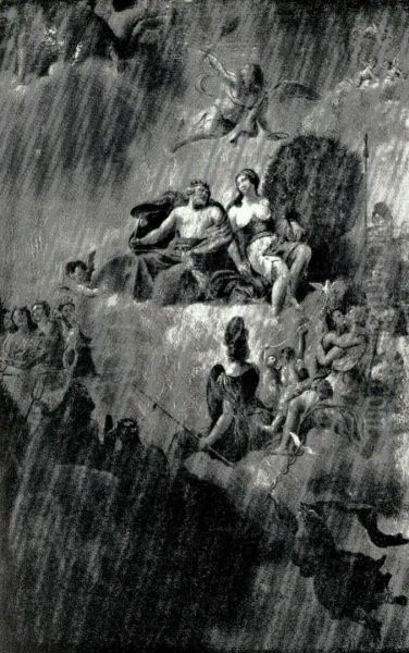 De Goden (Zeus en Hera) op de Olympus, allegorische voorstelling afkomstig uit de voormalige raadzaal, thans collegekamer van het Stadhuis te Maastricht - view 1