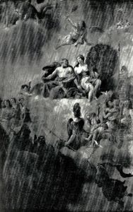 De Goden (Zeus en Hera) op de Olympus, allegorische voorstelling afkomstig uit de voormalige raadzaal, thans collegekamer van het Stadhuis te Maastricht