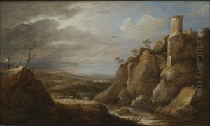 Berglandschap met herders, vee en ruines by David Teniers the Younger