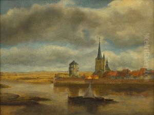 Gezicht vanaf St.Pieter van Wijk met de St.Maartenskerk en de Maaspunttoren
