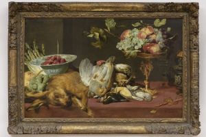 Stilleven met klein wild en vruchten by Frans Snyders