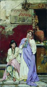Two Romans with a Tambourine and Flute
