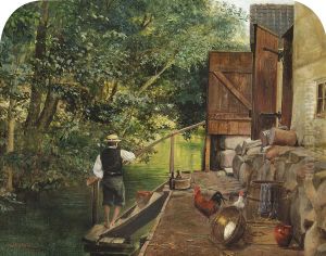 At the river. A view from Frederiksvaerk. by Isidor Kalckar