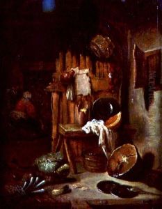 Peasant interior by Willem Kalf