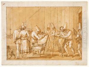 Punchinello is Helped to a Chair by Giovanni Domenico Tiepolo
