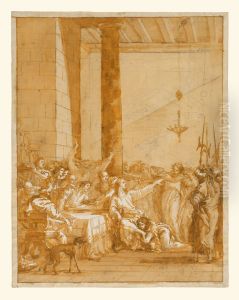Christ at Supper with Simon the Pharisee, with the Anointment of Christ's Feet by Mary Magdalen by Giovanni Domenico Tiepolo