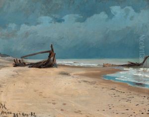 Stranden ved Hojen. by Peder Severin Kroyer