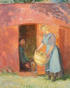 A fisherman of Skagen in a shed built from an old boat, courting a young woman.