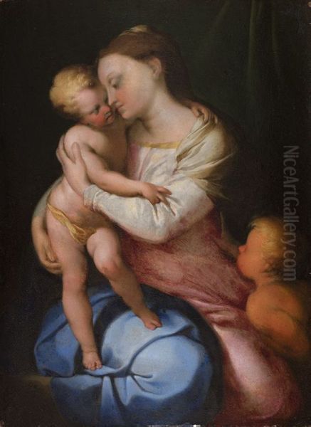 Mary, the Jesus child and John the Baptist - view 1