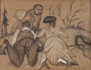 Composition with a lying couple by Stanislaw Ignacy Witkiewicz (Witkacy)