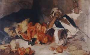 Middle Easterner with fruits by Nikolaos Gyzis
