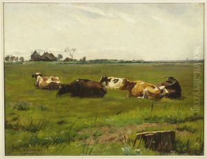 Weide met koeien. by Jan Voerman