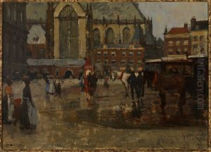 Gezicht op de Dam. by George Hendrik Breitner