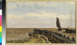 Broekerhaven (nabij Enkhuizen) (Havenhoofd met vissersboot).